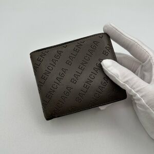 Balenciaga Men’s Gray Leather Bi-Fold Wallet
